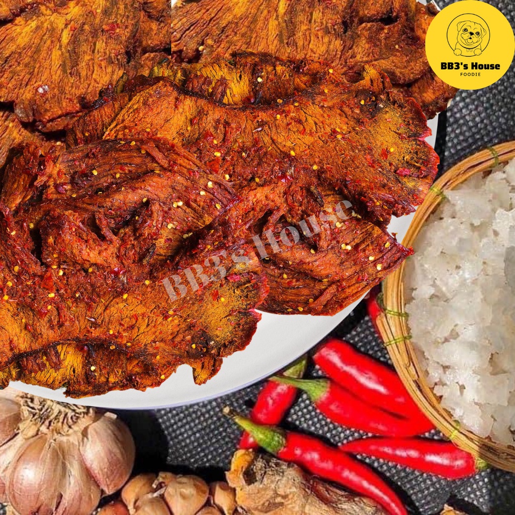 300Gram Khô bò nguyên miếng hàng handmade - Hũ pet 300gram khô bò nguyên miếng, làm từ bò thật 100%, cam kết ATVSTP | BigBuy360 - bigbuy360.vn