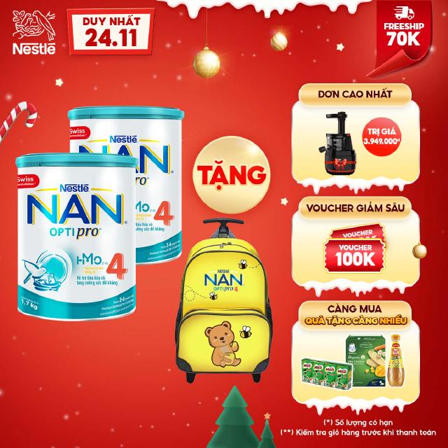 Combo 2 Lon Sữa Bột Nestle NAN Optipro 4 1,7kg/lon