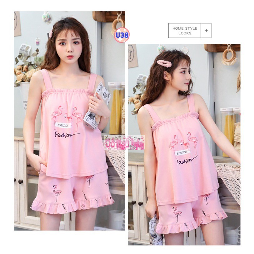 Bộ Ngủ 2 dây dễ thương (thun cotton) U3 | BigBuy360 - bigbuy360.vn