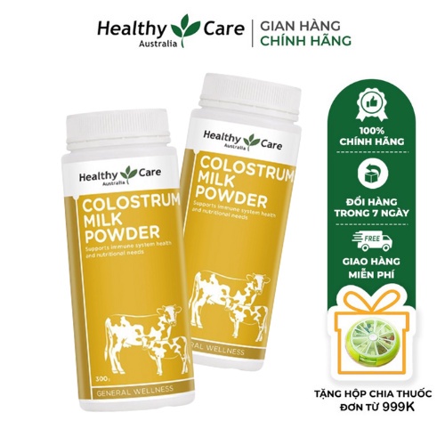 Combo 2 hộp Sữa bò non Healthy Care Colostrum Milk Powder- Tăng sức đề kháng, giúp bé phát triển toàn diện 