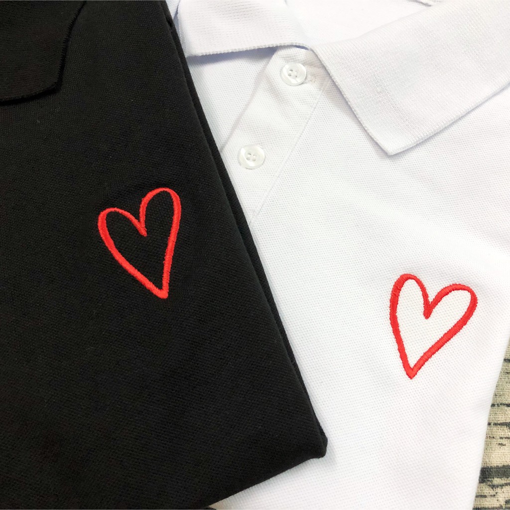 Áo thun Polo Unisex cá sấu 4 chiều - Thêu Trái Tim | BigBuy360 - bigbuy360.vn