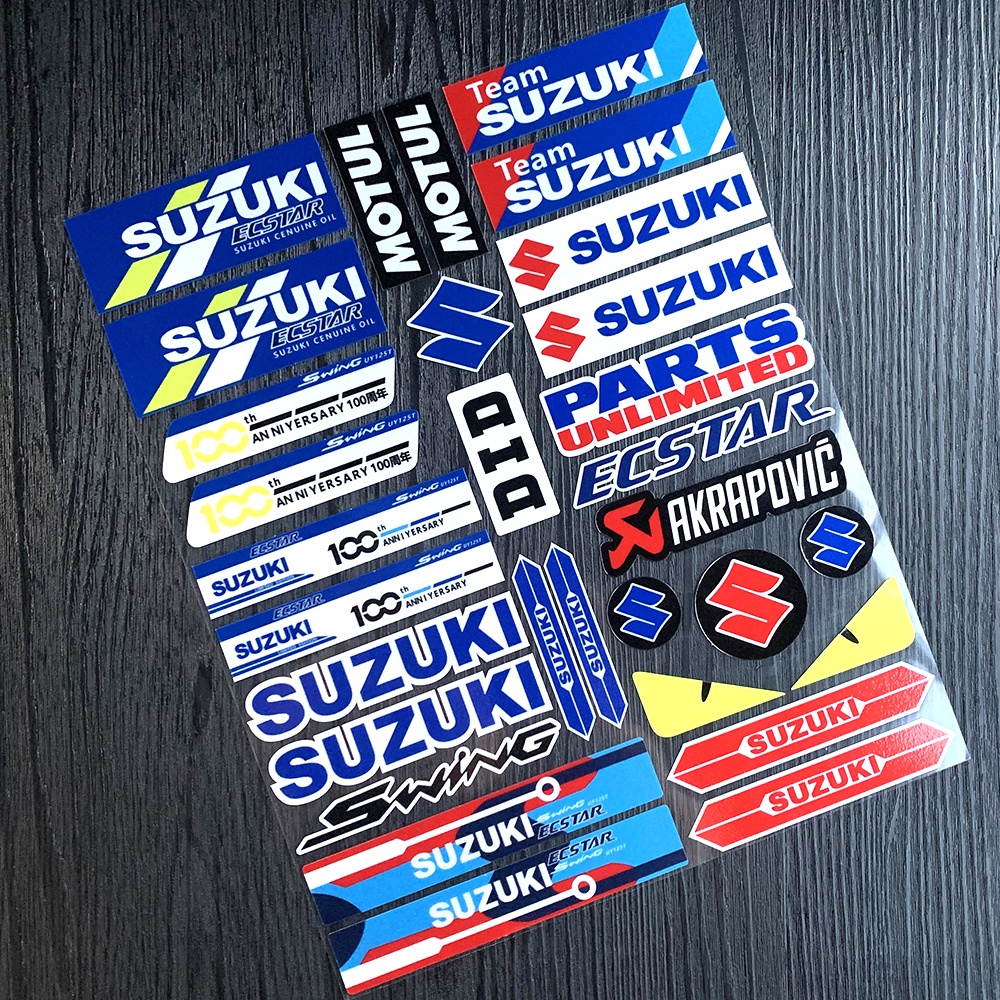 Miếng Dán Phản Quang Trang Trí Thân Xe Mô Tô Suzuki
