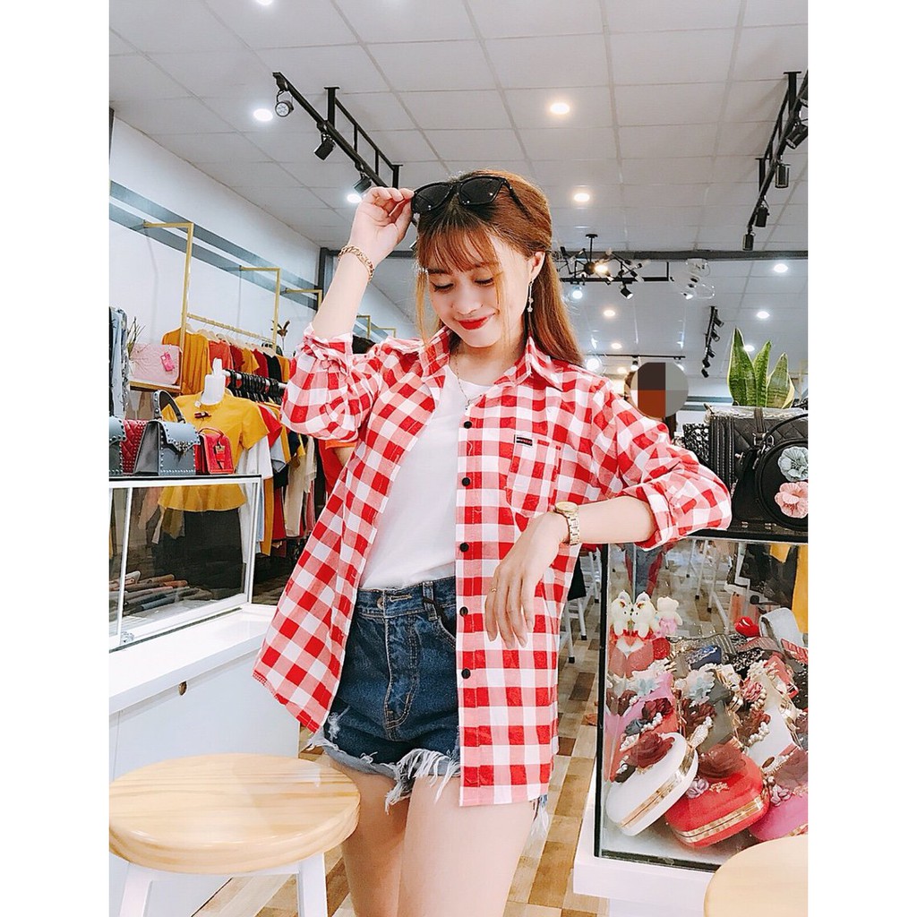 ÁO SƠ MI NỮ SỌC KARO THỜI TRANG VÀ CÁ TÍNH