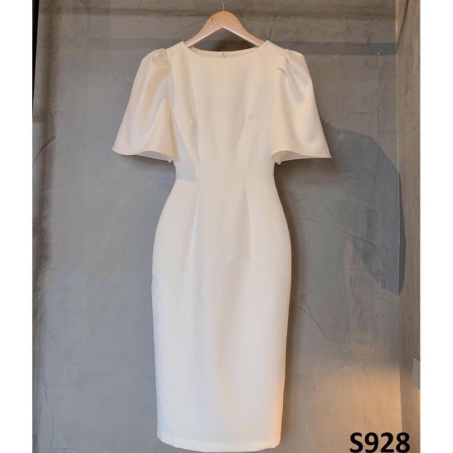Váy Đầm Body, Đầm Trắng Dự Tiệc Body Tay Loe Chíp Siêu Đẹp Với Tông Trắng Tôn Dáng Cực Xinh Với Dáng Đồng Hồ Cát