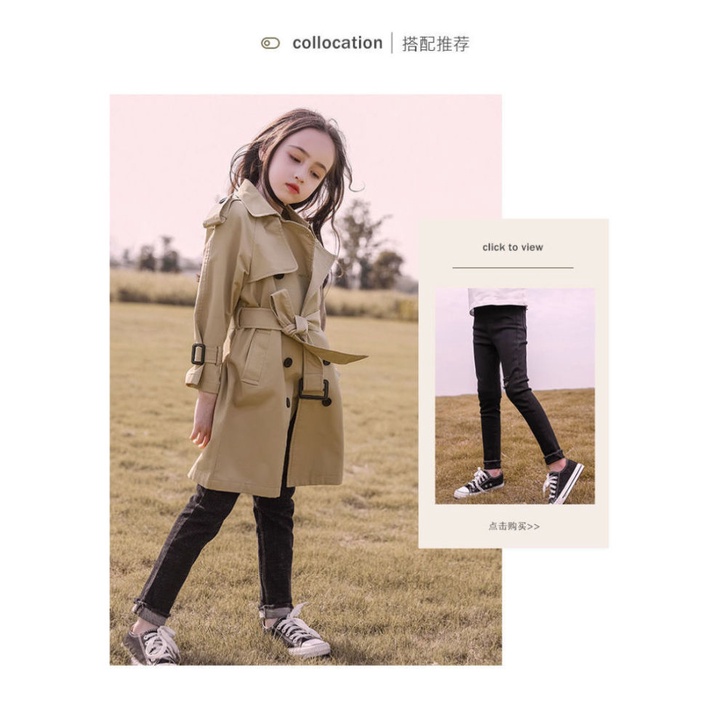 Áo Khoác Dáng Dài Phong Cách Anh Quốc Thời Trang Mùa Thu Dành Cho Bé Gái 2022