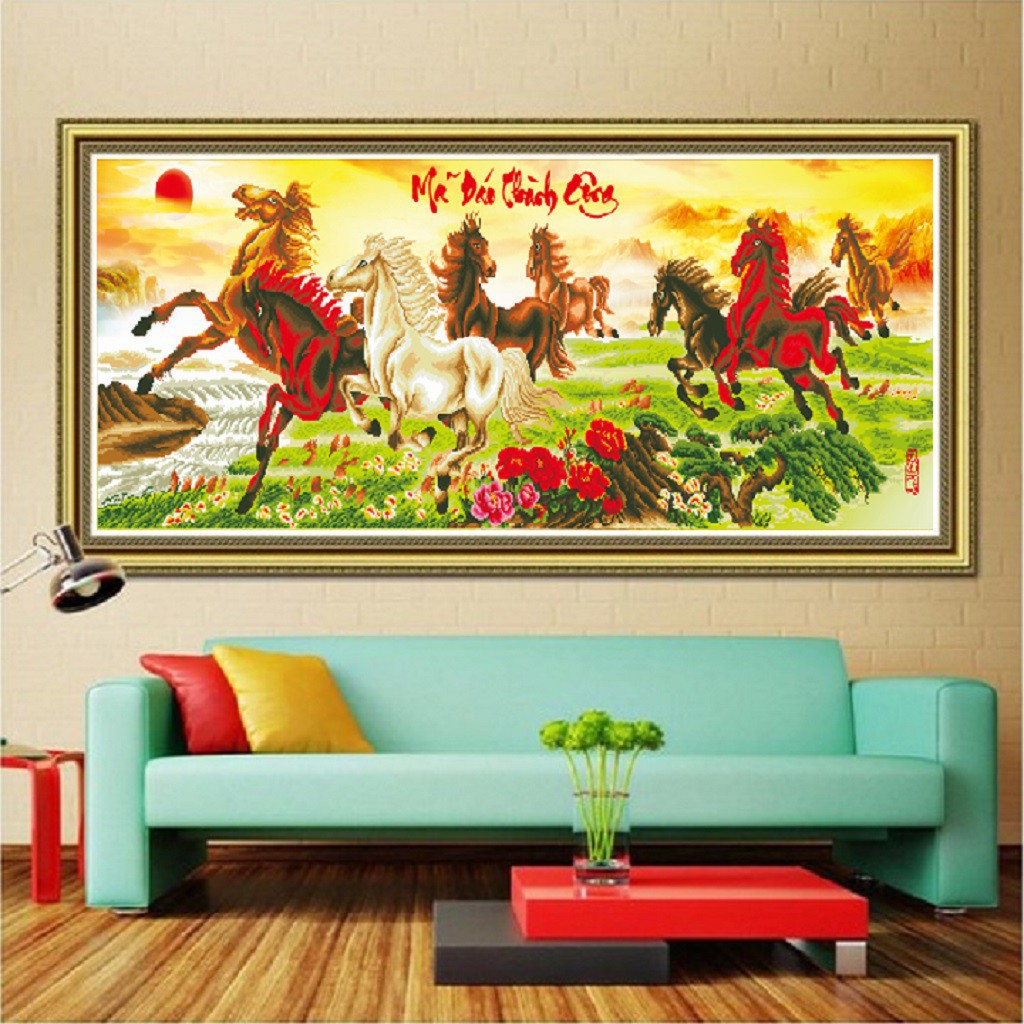 Tranh đính đá Mã Đáo Thành Công KT:2mx70cm-2m23x78cm