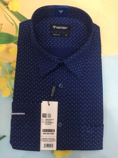 Aó sơ mi nam Việt Tiến dài tay mã 1N0813NT5 chính hãng ,cao cấp - form suông REGULAR - tà bầu ,họa tiết .SHOP HỨA