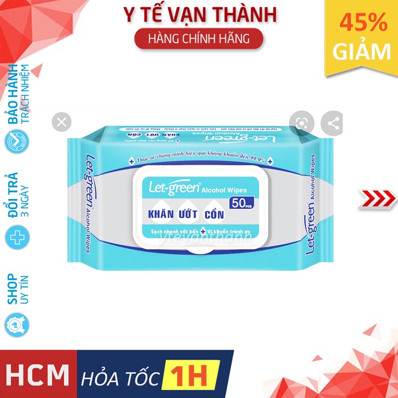 ✅ [CHÍNH HÃNG] Khăn Ướt Tẩm Cồn- Letgreen - VT0809