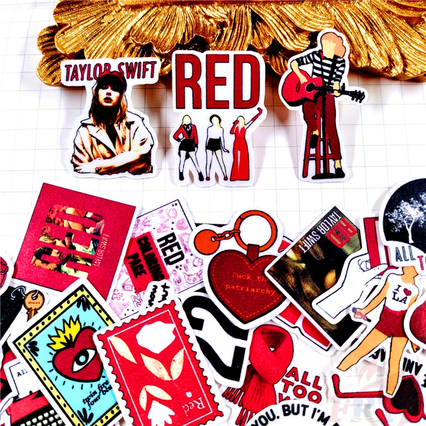 ★★★ Taylor Swift. Sticker Dán Trang Trí Sổ Tay Q-2 Mini Xinh Xắn Đáng Yêu ★★★ Set 48 Miếng Dán Trang Trí Album Thời Trang DIY