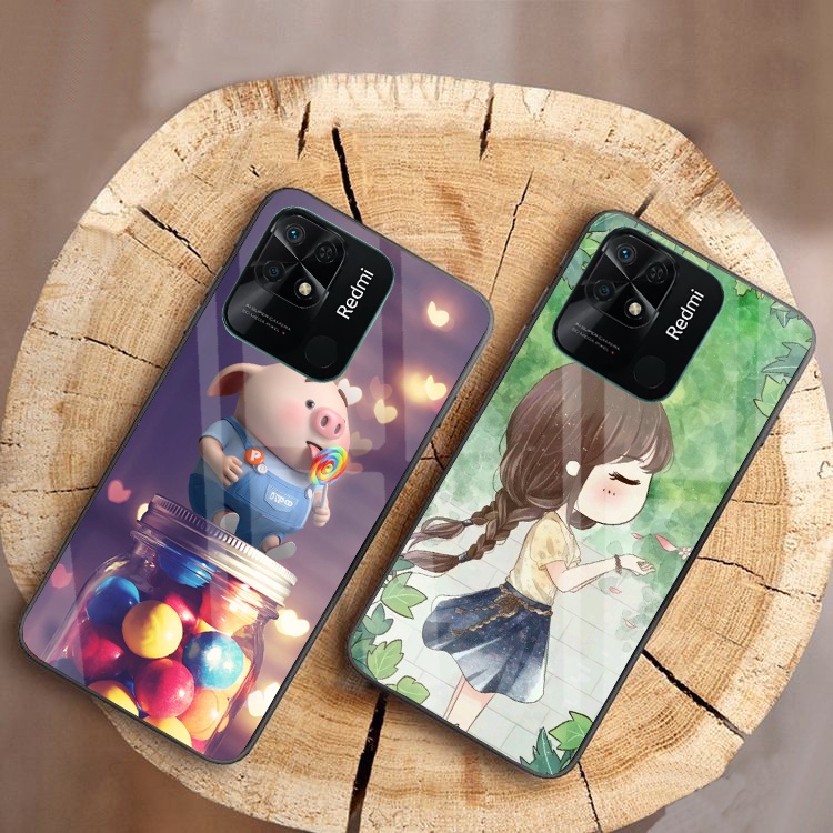 Ốp Lưng REDMI 10C mặt kính cường lực cao cấp