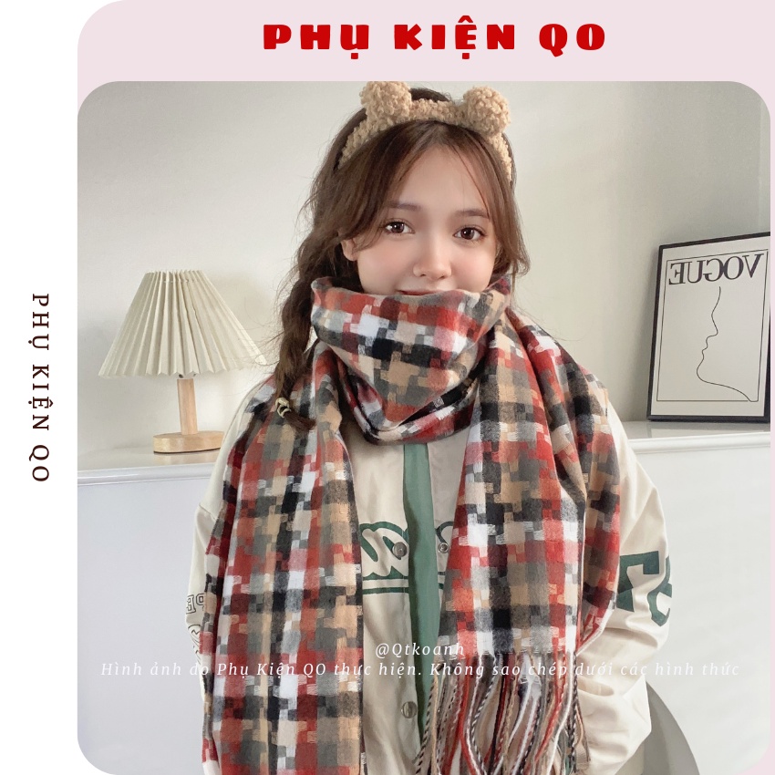 Khăn choàng cổ nữ Phụ Kiện QO Khăn quàng cổ phong cách Hàn Quốc K16