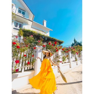 ĐẦM MAXI TẦNG CỔ YẾM
