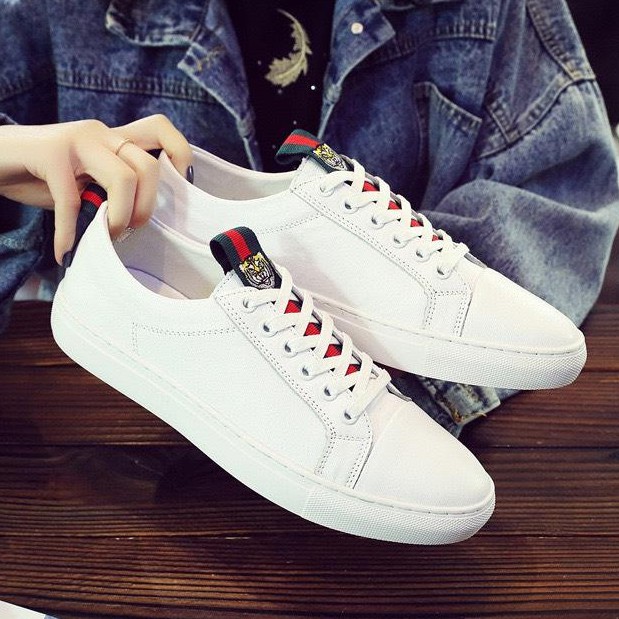 Giày Sneaker Nam trắng Da Trơn Cao Cấp Phủ Lớp NANO Chống Thấm Full Size Nam G32