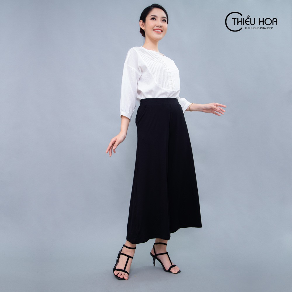 Quần suông nữ ống rộng nhiều màu sắc dễ phối, chất thun mềm mịn dễ chịu Thương hiệu Thiều Hoa K773