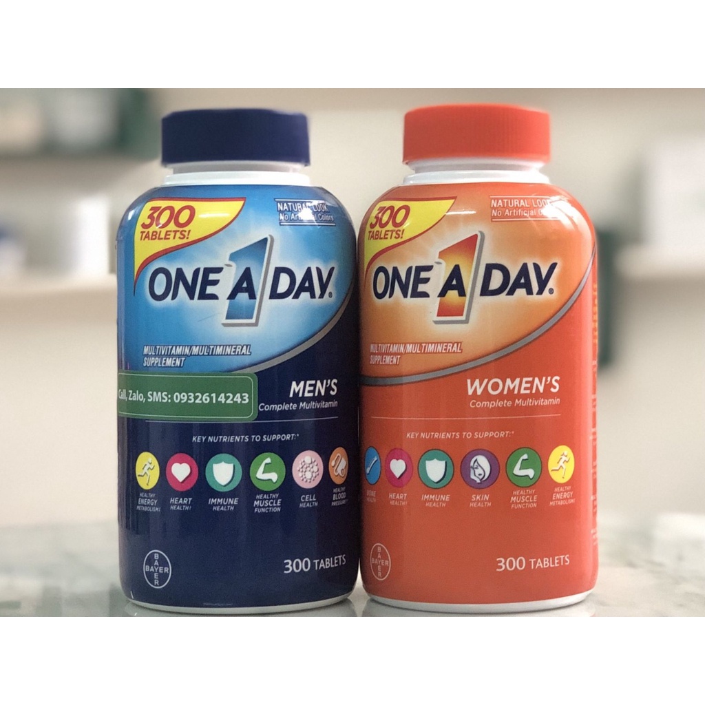Vitamin Tổng Hợp One A Day Dành Cho Nam Nữ Dưới 50 Tuổi 300 Viên Hàng Mỹ chính hãng
