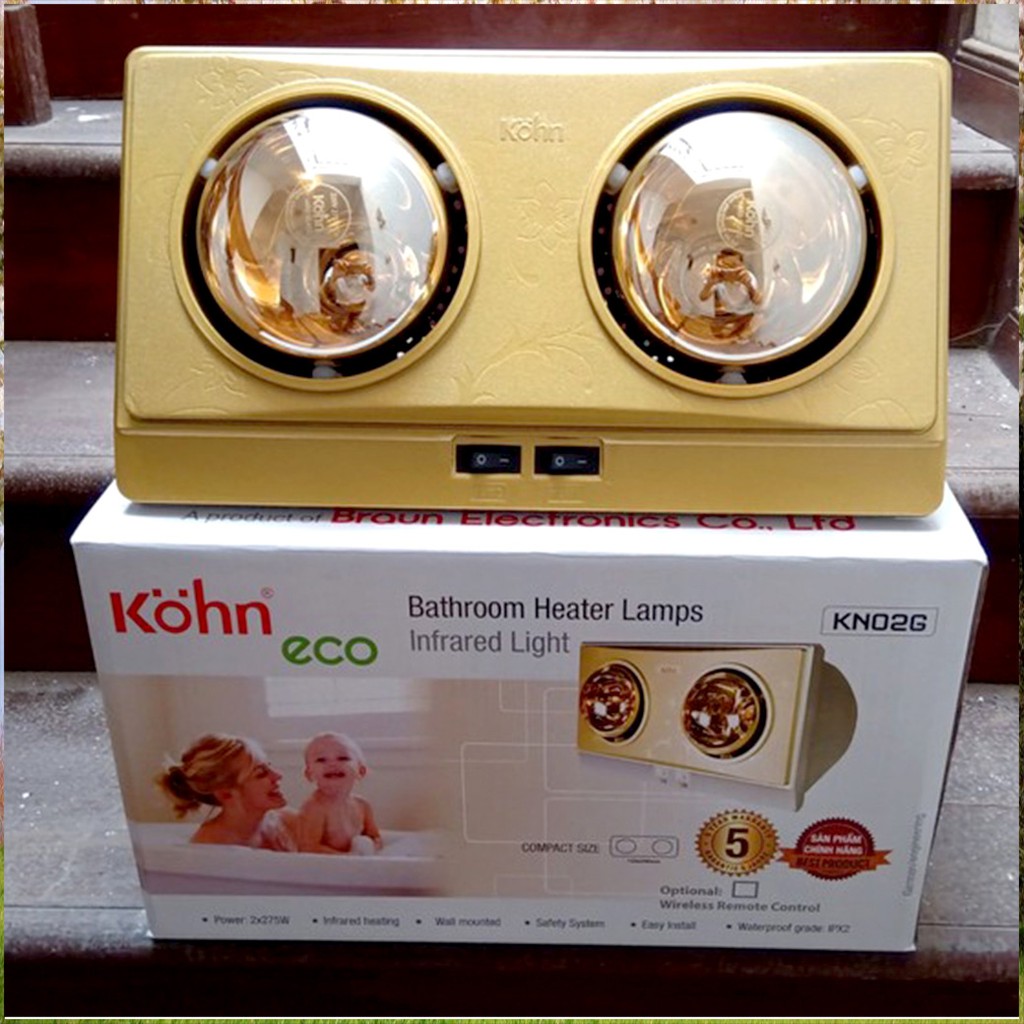 Đèn Sưởi Nhà Tắm CHÍNH HÃNG Kohn 2 Bóng 3 Bóng Siêu Bền Siêu Ấm ( Bảo hành 5 Năm 1 Đổi 1 )
