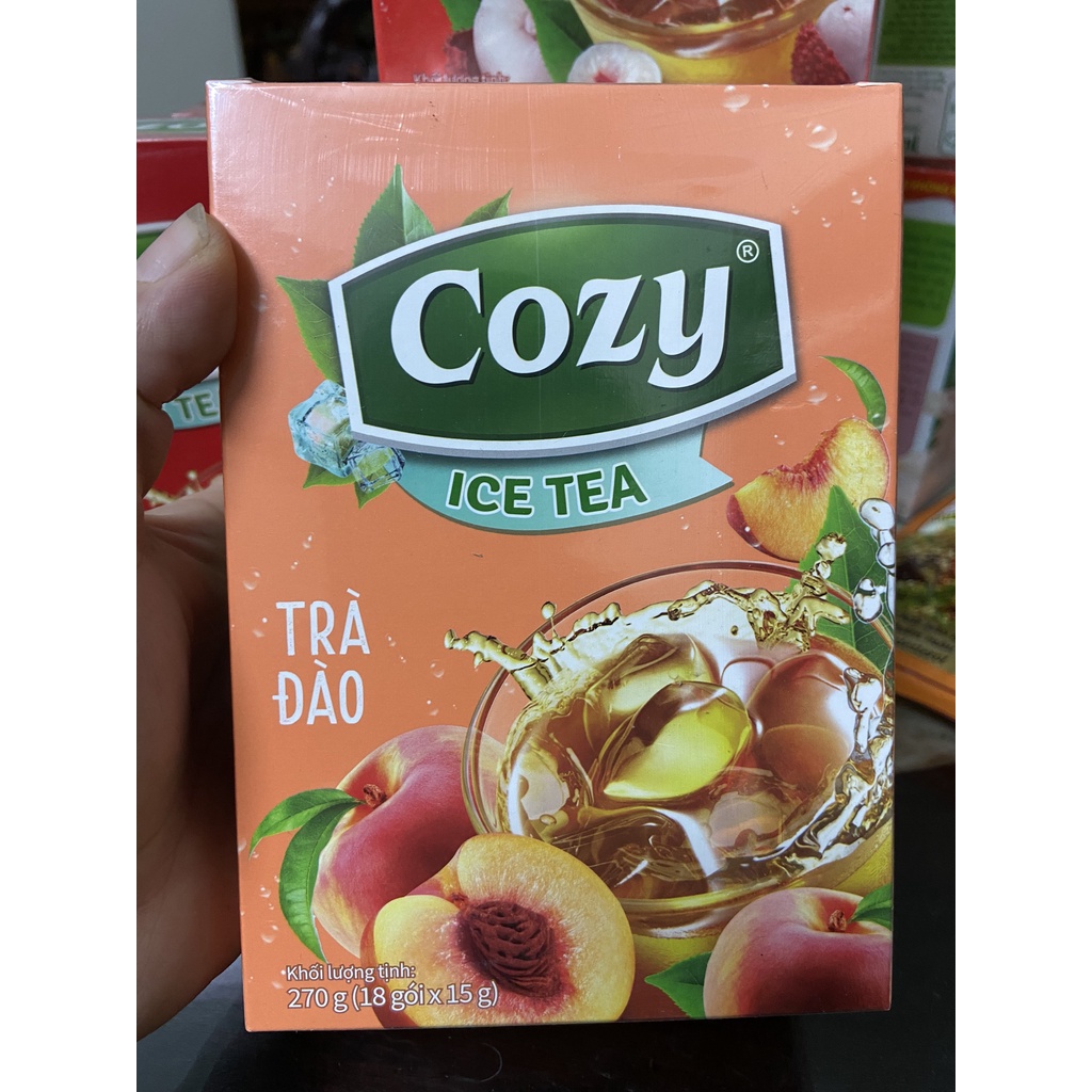 Trà Cozy ice tea HƯƠNG DÂU HÒA TAN hộp 18 gói x 15gam