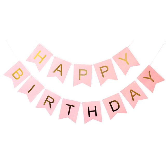 Biểu ngữ hình chữ Happy Birthday có dây trang trí tiệc sinh nhật cho bé 12x16cm