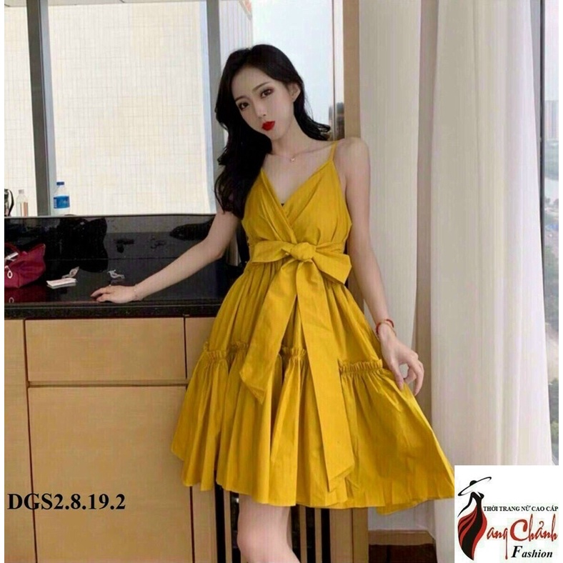 Đầm dự tiệc dáng xoè hai dây nhún tầng có mút ngực dịu dàng gợi cảm giá rẻ | BigBuy360 - bigbuy360.vn