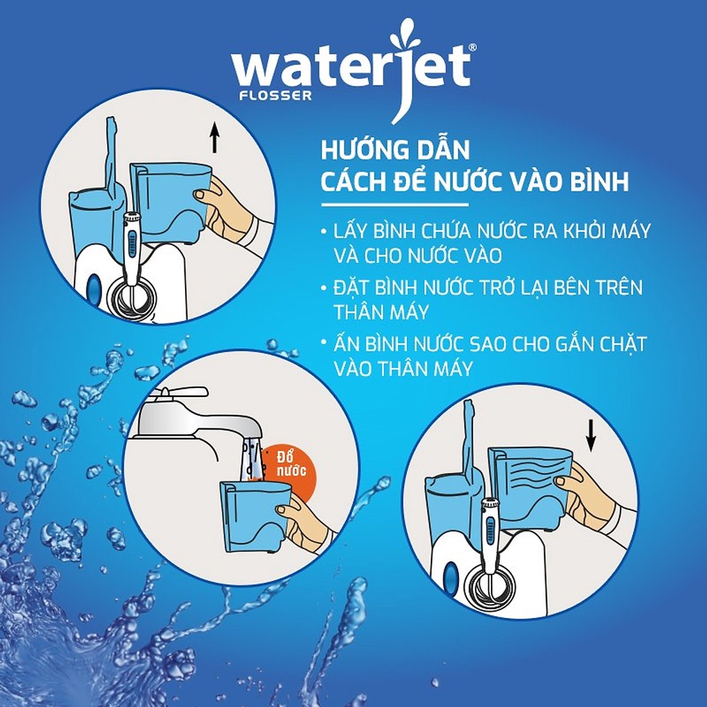 ✅ Máy Tăm Nước Cho Gia Đình Waterjet Flosser Ultra | Hàng Chính Hãng USA | Bảo hành 12 tháng