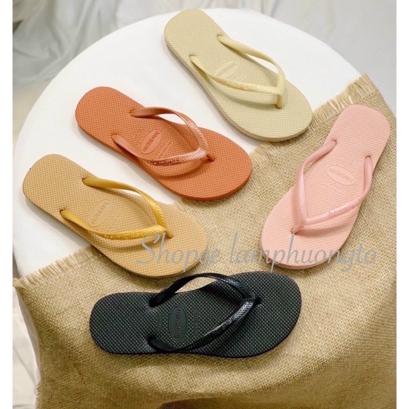 Dép lào kẹp ngón havas màu trơn pastel siêu hot havaianas