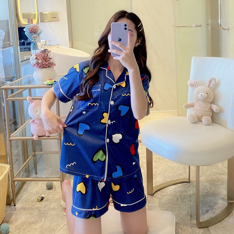BỘ ĐỒ NGỦ PIJAMA NGẮN TAY CHẤT LIỆU THOÁNG MÁT (có sẵn+đủ size) | BigBuy360 - bigbuy360.vn
