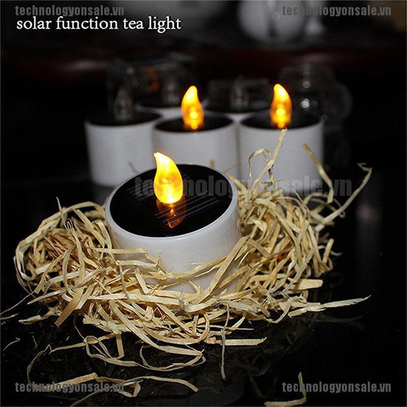 [Tech] Yellow Solar Power LED Candles Flameless Electronic Solar LED Tea Lights Lamp [VN]