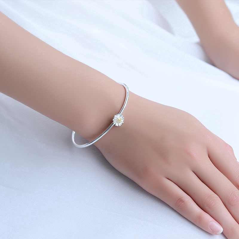 Nữ Thời Trang Tinh Tế Vòng đeo tay kiểu hoa cúc dạng hở điều chỉnh được thời trang cho nữ