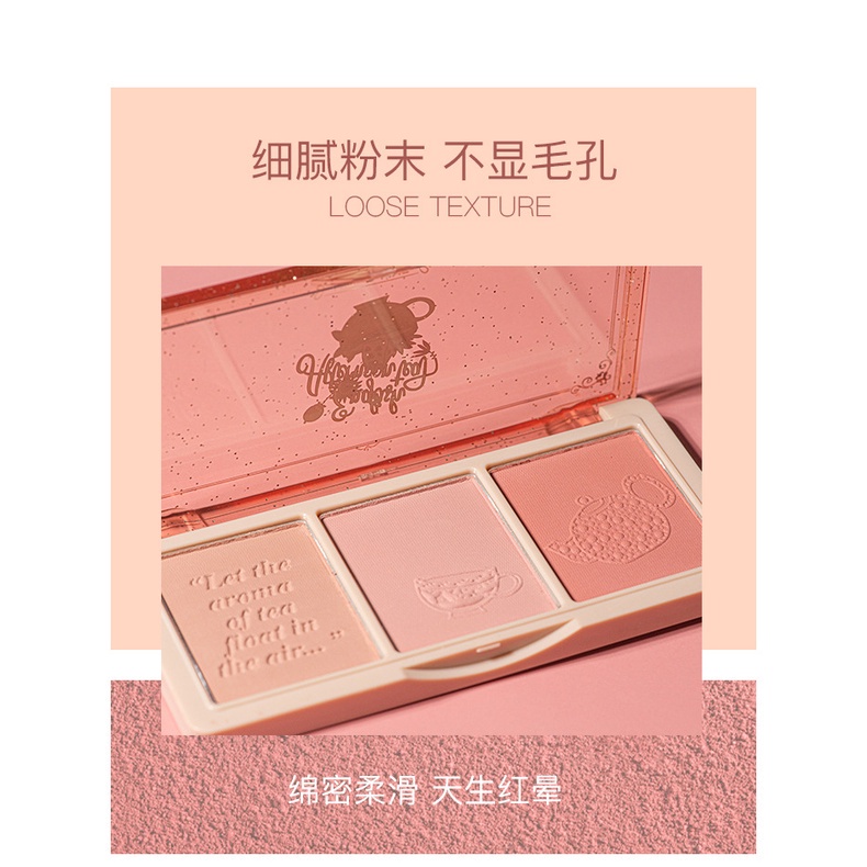 HOLD LIVE Phấn Má Hồng Gradient Tự Nhiên Trang Điểm Nude Trẻ Hóa Cô Gái Mạnh Mẽ Ba Màu Rouge