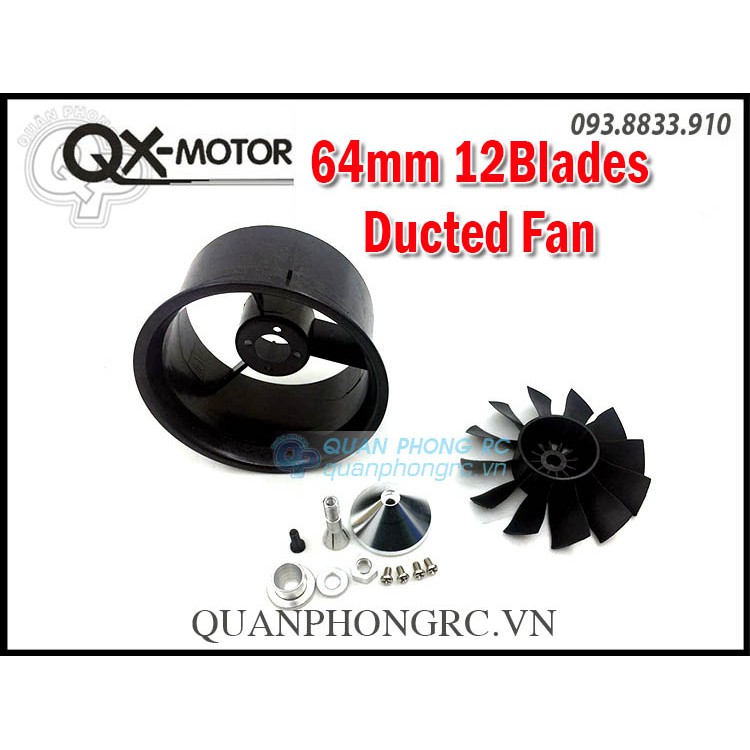 Vỏ Ducted Fan QX-MOTOR 12 Lá 64mm 12 Blades
