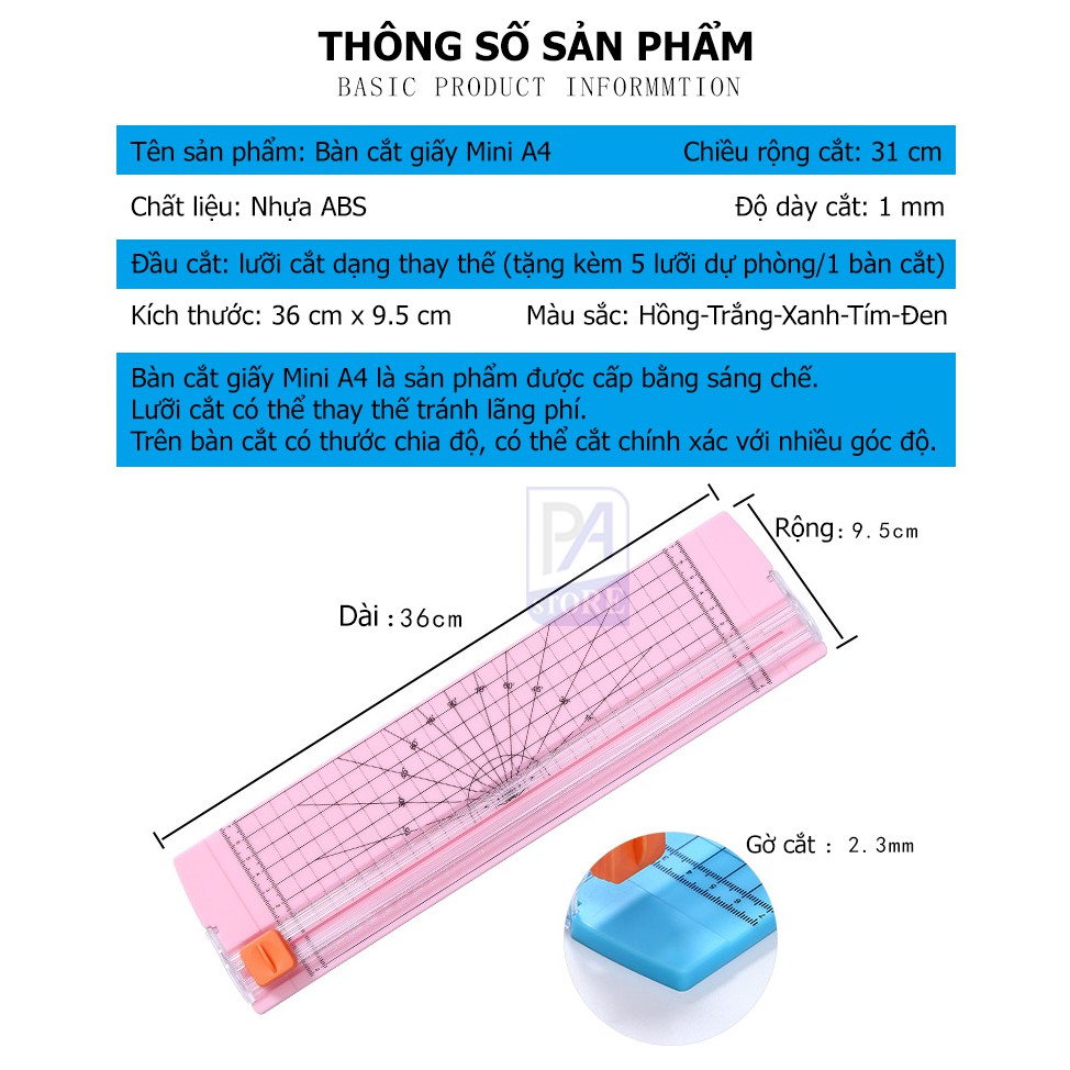 Bàn Cắt Giấy A4 Thông Minh - Gọn, Nhẹ, Tiện Ích, Thời Trang