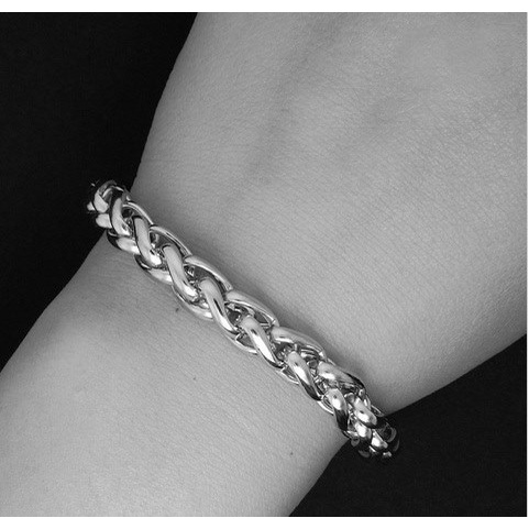 Lắc tay nam inox kiểu bông dừa to 7ly sang đẹp, không đen đem lại vẻ đẹp đẳng cấp, phong độ cho người đeo