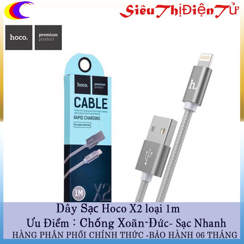 Cáp sạc nhanh Hoco X2 loại 1m cao cấp hỗ trợ sạc nhanh có các dòng lightning , micro , type-C