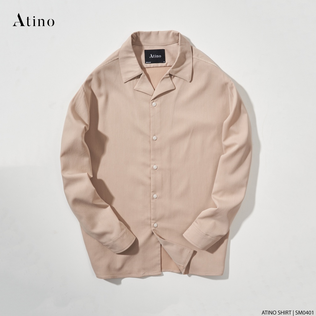 Áo Sơ Mi Dài Tay Nam Trơn ATINO Vải Poplin mềm mịn, không nhăn với độ bền cực kì cao form regular SM4.4000