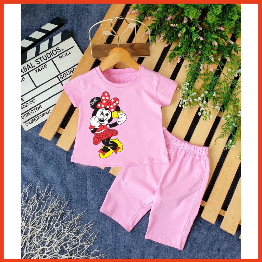 ( Khuyến mãi ) Combo 6 Bộ đồ hình mecki chụp ảnh xinh đẹp cho bé gái cho bé từ 6-28kg.BDBG49. .