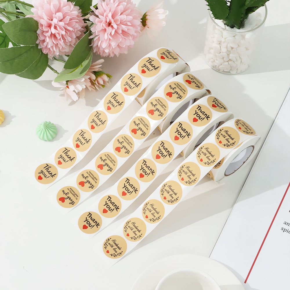 KUNHEV New Gift Label Decorations Seal Sticker Sticker Decoration Sealing Paste Creative Packaging Sealing Paper Thank Candy Bag Box Sticker Label