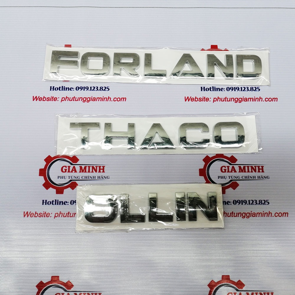 Tem Chữ THACO, OLLIN, FORLAND Mạ Crom