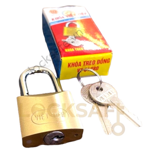 Khoá treo đồng bấm Việt Tiệp 01280 Hàng Chính Hãng