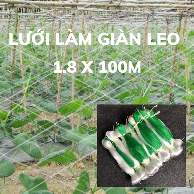 Lưới Giàn Dưa Leo Dưa Chuột 1.8 x 100m, Lưới Làm Giàn Mướp Đắng