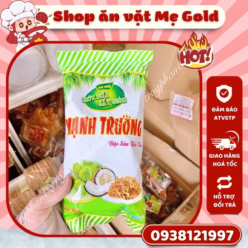 Mứt dừa sấy giòn, dừa khô Mạnh Trường đặc sản Bến Tre (gói 250g)