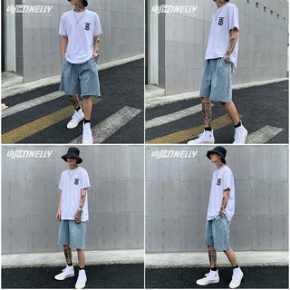 (Q114) quần short jean unisex tua gối basic (ảnh thật cuối