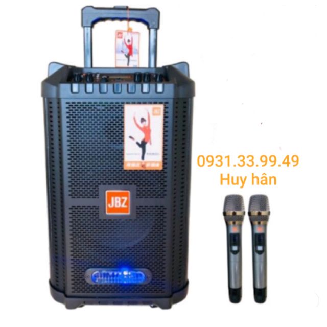 Loa kéo karaoke JBZ-NE-1006 / 0806 / 1206 (Loa 1006 Bass 25cm công suất 140w max 350w) tặng 2 Micro UHF- Kim loại