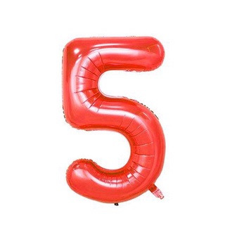 Bong Bóng Số Màu Đỏ 40cm - Red Number Foil Balloons BSO03