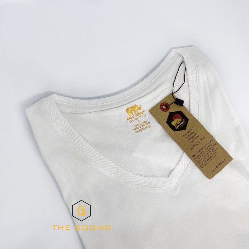 Áo Phông Trơn Nữ TheGoong Cổ Tim, Áo Thun Nữ Basic Cotton Cao Cáp Hàng Hiệu Thoáng Mát Kháng Khuẩn Tay Ngắn Trắng