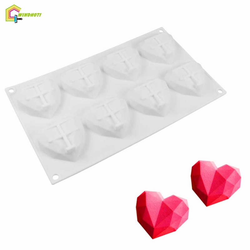 🌈HN Lãng mạn Hình trái tim Khuôn bánh silicone Bếp nướng Tự làm bánh tráng miệng