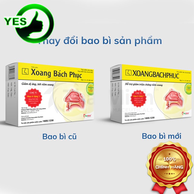 XOANG BÁCH PHỤC - Hỗ trợ điều trị viêm xoang, viêm mũi dị ứng Hộp 20 viên / XOANGBACHPHUC