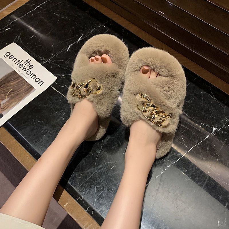 Dép Bông Quai Chéo Thiết Kế Dễ Thương Cho Nữ