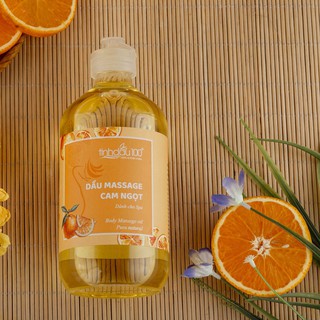 Dầu massage body Cam ngọt tỉnh táo tinh thần, dưỡng da mềm mịn - chai 500ml