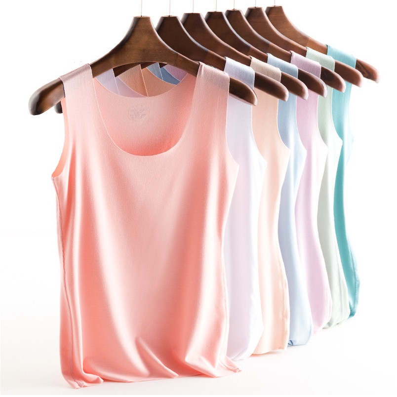 【Ready Stock】JS women fashionWomen's Seamless Ice Silk Vest Women's Sling Women's Summer Undershirt Women's Underwear plus SizeTT-shirt GirlsFemale clothes