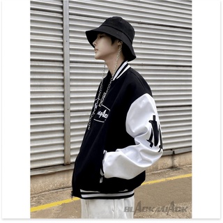 Áo Bomber Jacket Đen Basic Unisex Nam Nữ 2 Lớp Chất Đẹp K017